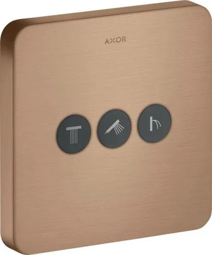 Robinetterie de douche AXOR ShowerSelect SOFT UP pour 3 utilisateurs, finition rouge or brossé