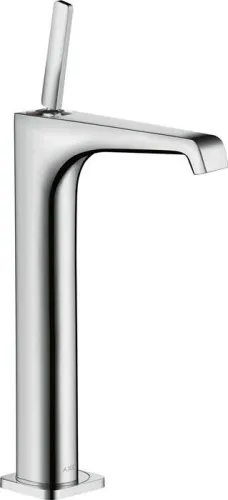 Mitigeur monocommande pour lavabo AXOR Citterio E DN 15 avec tirette, finition acier inoxydable