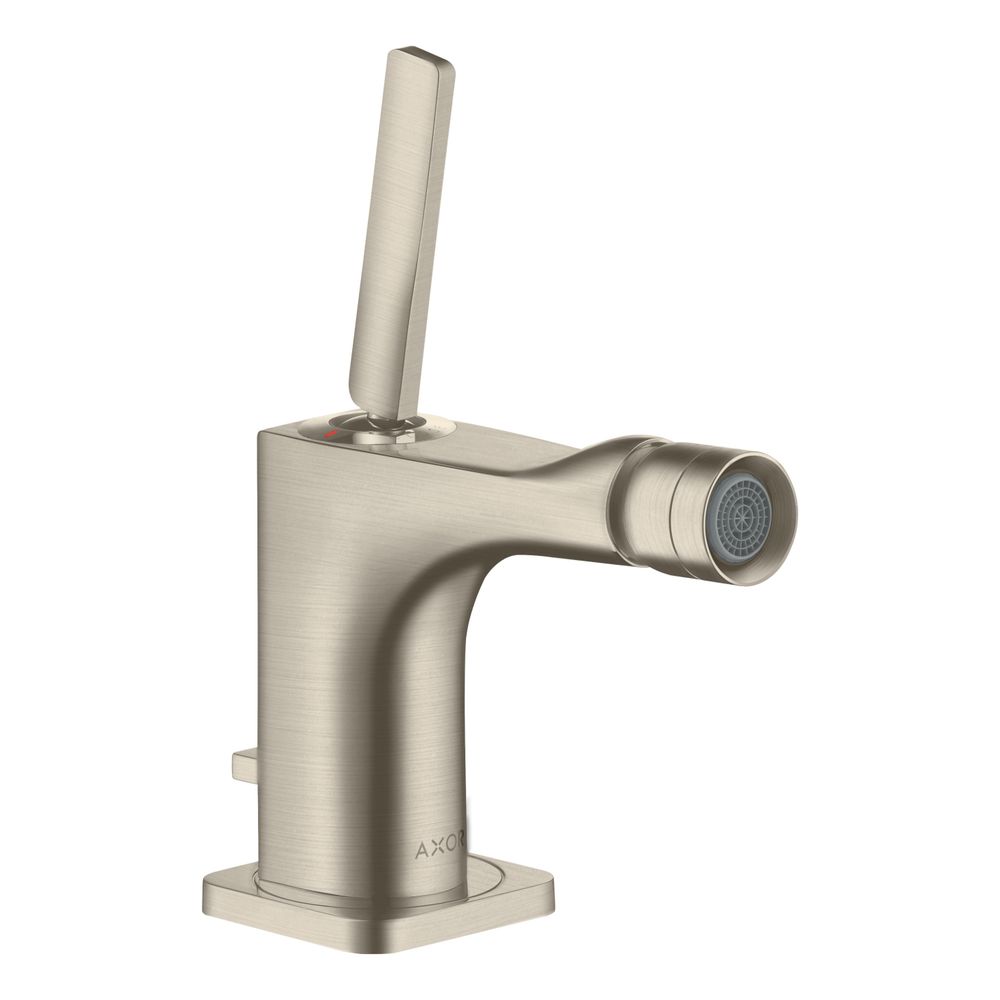 Hansgrohe AXOR Mitigeur monocommande pour bidet Citterio E, poignée à goupille, évacuation à tige, finition brossé nickel