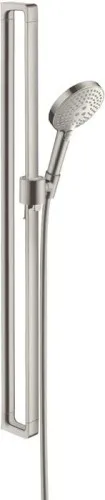 Set de douche Axor Citterio E, 120 mm, 3 jets, finition acier inoxydable