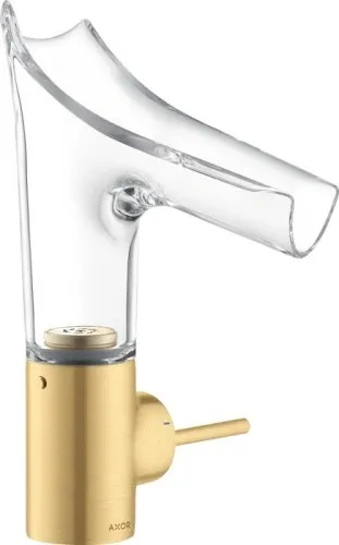 Mitigeur Axor EH-WT-MI 140 Starck V avec bec en verre et finition or brossé