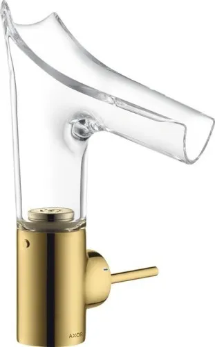 Mitigeur Axor EH-WT-MI 140 Starck V avec bec en verre et AG polished gold optic