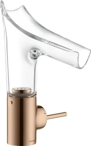 Mitigeur Axor EH-WT-MI 140 Starck V avec bec en verre et AG polished red gold