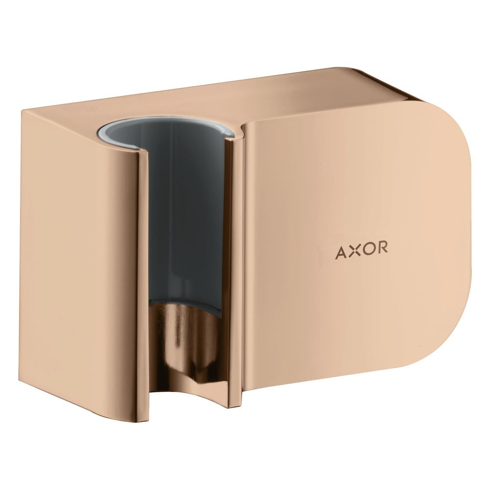 Unité de porte-serviettes Axor One pour flexibles avec écrous cylindriques avec fonction porte-douche intégrée - Rouge Or poli
