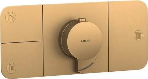 Axor Kit de montage prêt à poser ONE f UP - Thermostatique 3 sorties laiton brossé
