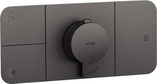 Axor Kit de montage prêt à poser ONE f UP - Thermostatique 3 sorties chrome noir brossé