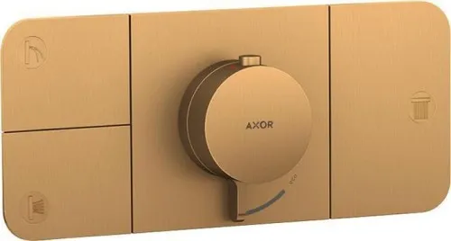 Axor Kit de montage prêt à poser ONE f UP - Thermostatique 3 sorties or brossé