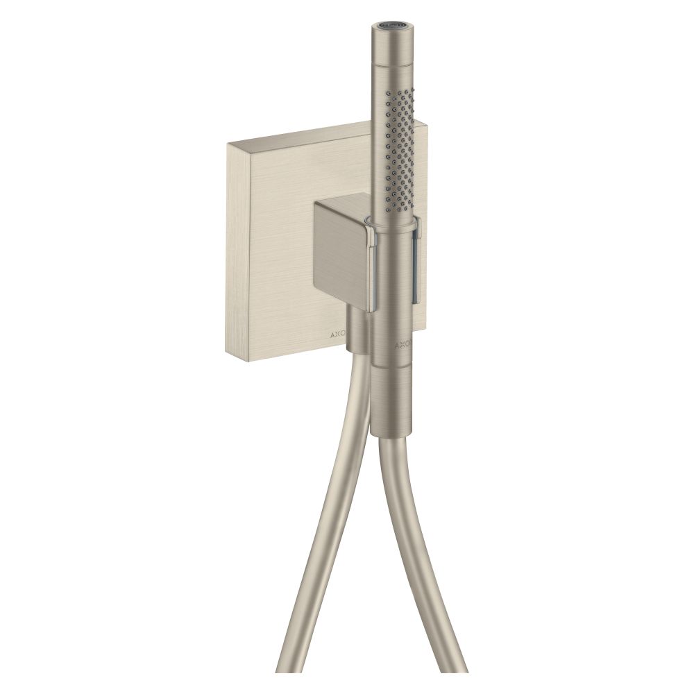 Hansgrohe AXOR Starck unité de porte-serviettes, 16,2 l/min, 120x120 mm, pommeau de douche à main 2 jets, flexible de douche, finition brossé nickel