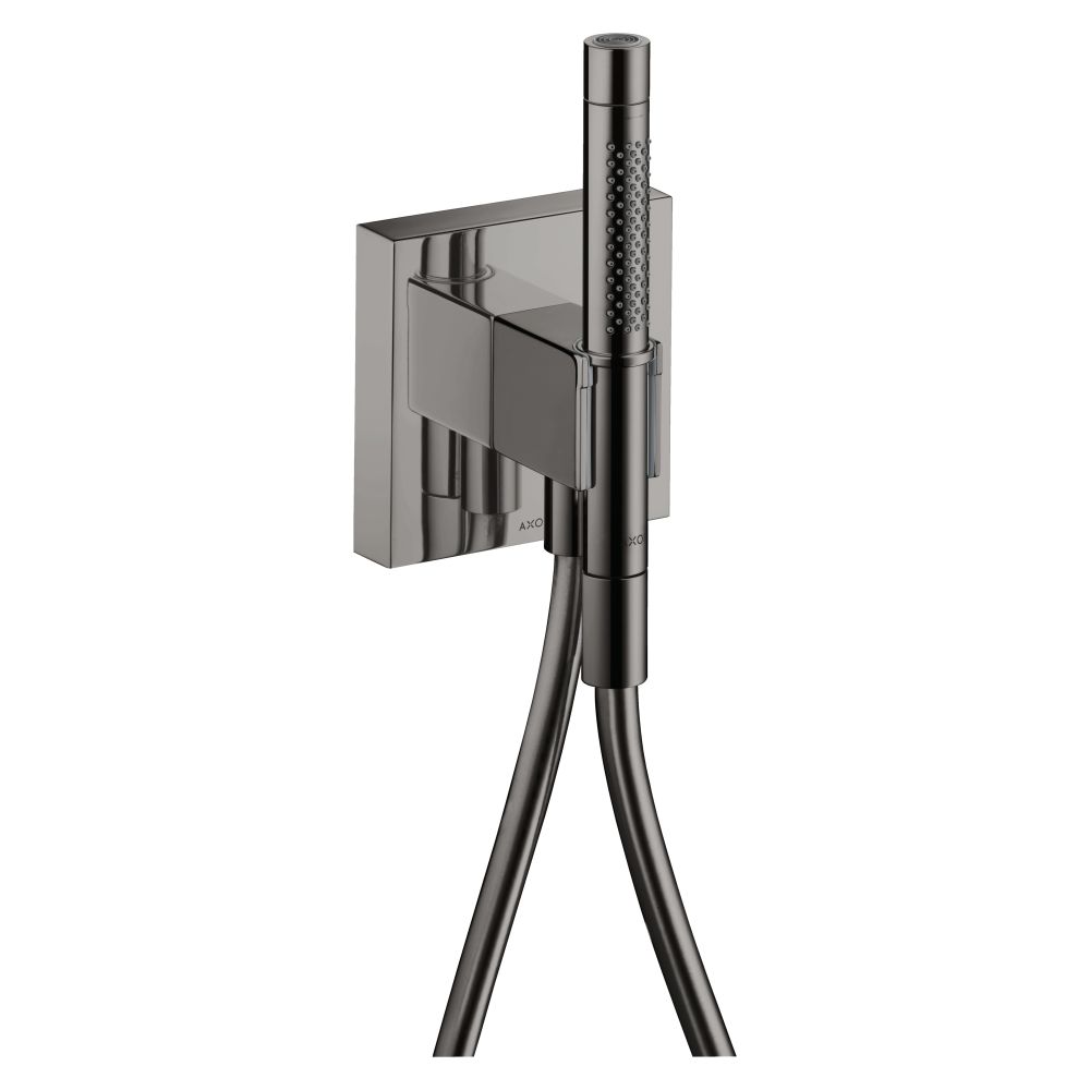 Unité de douchette AXOR Starck Hansgrohe, 16,2 l/min, 120x120 mm, pommeau de douchette 2 jets, flexible de douche, Chrome Noir Poli