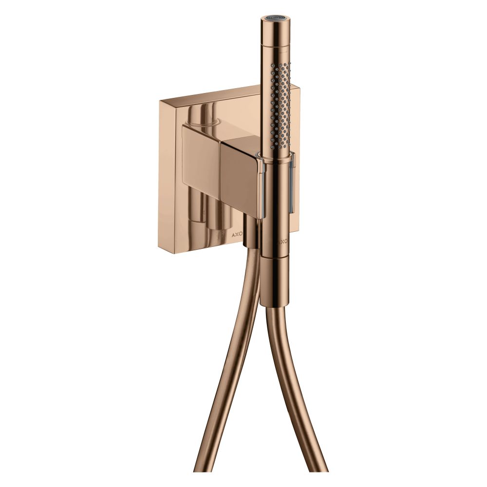 Unité de douchette AXOR Starck Hansgrohe, 16,2 l/min, 120x120 mm, pommeau de douchette 2 jets, flexible de douche, Rouge Or Poli
