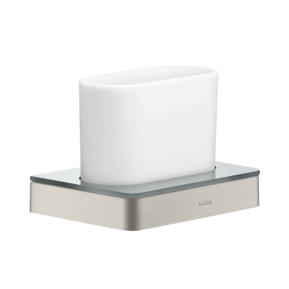 Hansgrohe AXOR Universal Softsquare Porte-brosse à dents, fixation murale, métal/verre, finition inox