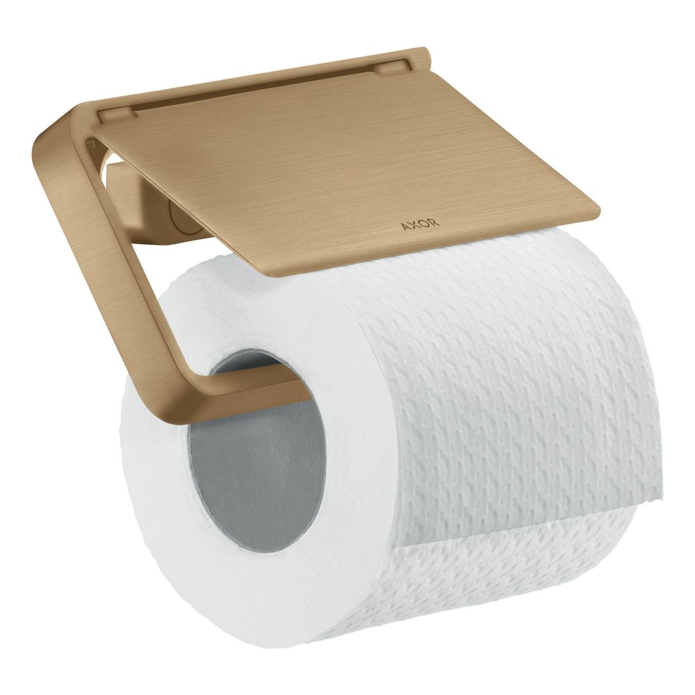 Hansgrohe AXOR Universal Softsquare Porte-rouleau de papier toilette avec couvercle, Bronze brossé