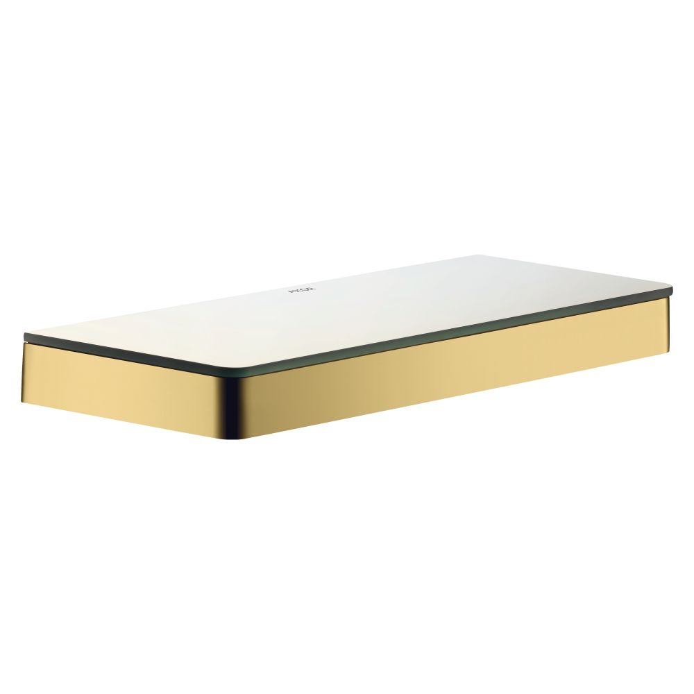 Étagère AXOR Universal Softsquare Hansgrohe 300 mm, verre de sécurité, Finition Or poli