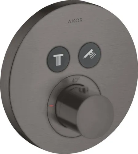 Mitigeur thermostatique AXOR SHOWERSELECT ROUND UP pour 2 consommateurs noir brossé chrome