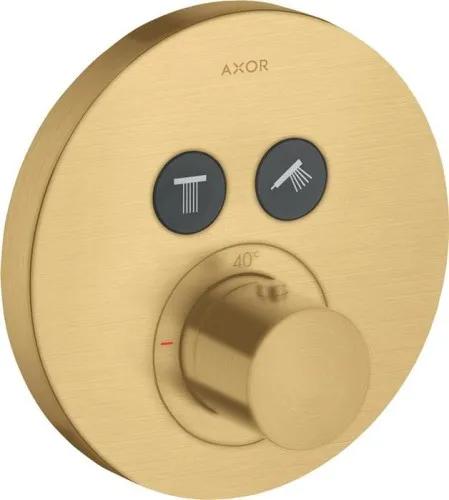 Thermostat Axor SHOWERSELECT ROUND UP pour 2 utilisateurs finition or brossé