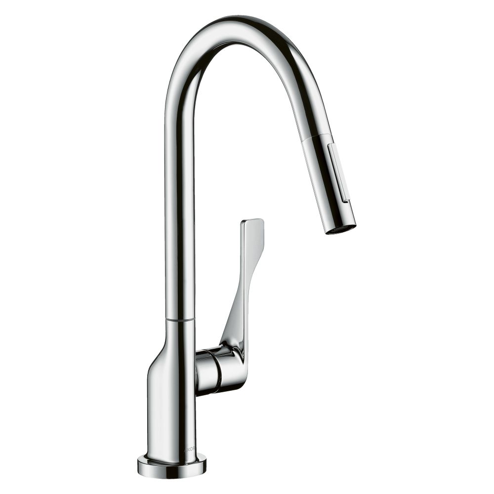 Mitigeur monocommande AXOR CITTERIO finition or poli or poli Douchette extractible AXOR