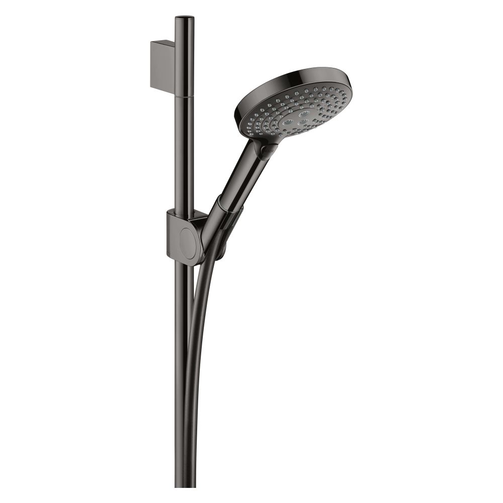 Hansgrohe AXOR Uno Set de douchette 90 cm, pommeau de douche, 15 l/min, 120 3 jets, Chrome poli noir