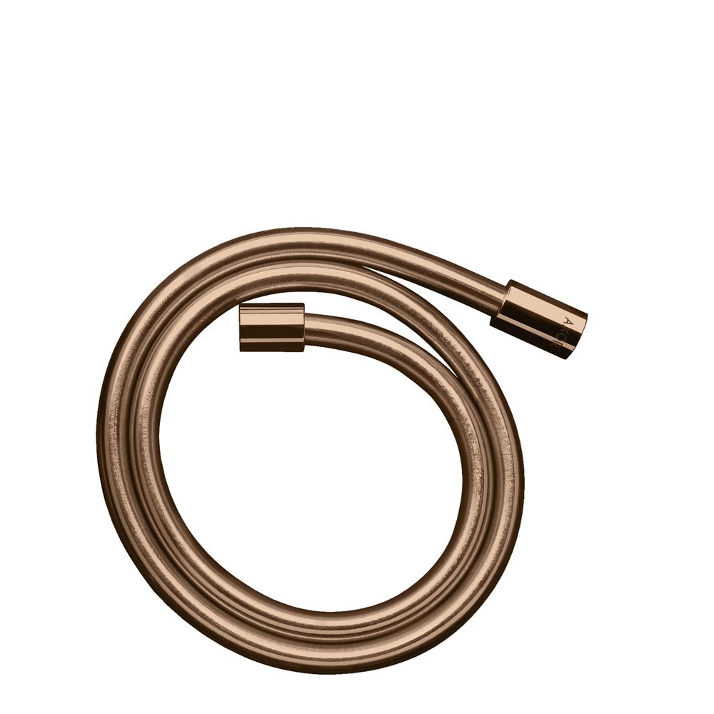 Flex de douche AXOR ShowerSolutions effet métal, 200 cm, écrous cylindriques, G 1/2", rouge or poli