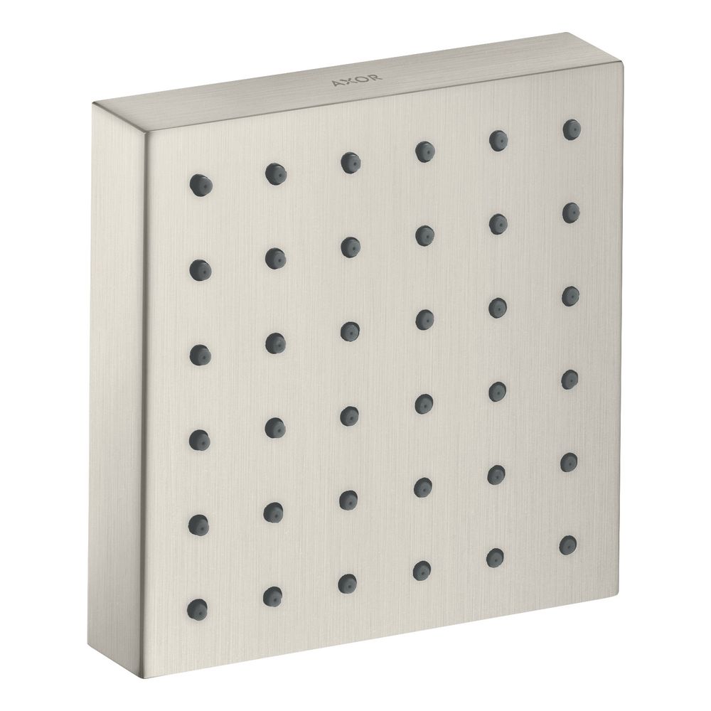 Module de douche Hansgrohe AXOR ShowerSolutions 120x120 mm, encastré, 5,3 l/min, rectangulaire, finition acier inox Optic