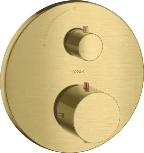 Thermostat AXOR STARCK encastré avec robinet d'arrêt finition laiton brossé