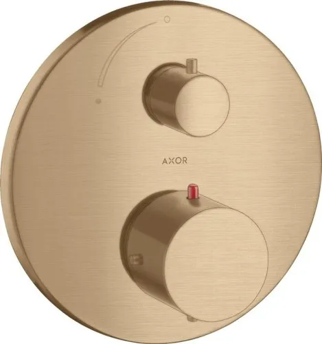 Robinetterie thermostatique AXOR STARCK UP avec vanne d'arrêt bronze brossé