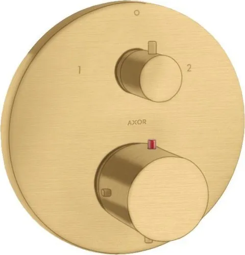 Thermostat AXOR STARCK UP avec vanne d'arrêt et vanne de commutation, finition or brossé