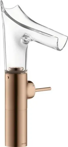 Axor EH-WT-MI 220 STARCK V mit verre robinet de lavabo et bec en verre, finition rouge or poli