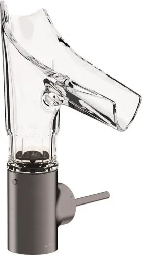 Axor EH-WT-MI 140 STARCK V avec bec en verre et finition facettée noir brossé chrome