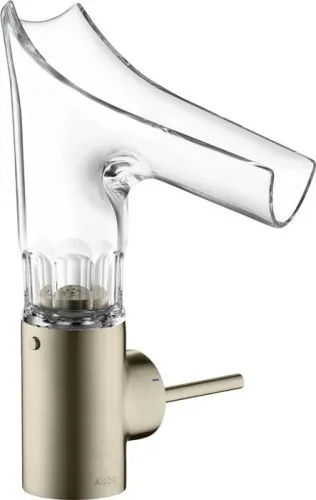 Axor EH-WT-MI 140 STARCK V mit verre robinet de lavabo et bec en verre facetté, finition nickel brossé