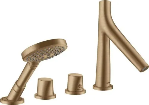 Robinetterie de baignoire 4 trous Axor STARCK ORGANIC DN 15 m avec mitigeur thermostatique - bronze brossé