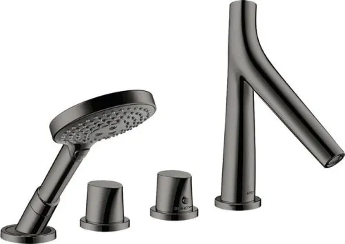 Axor 4 trous robinetterie de baignoire STARCK ORGANIC DN15 m Th f bord de carrelage pol. noir chromé