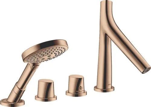 Robinetterie de baignoire 4 trous Axor STARCK ORGANIC DN 15 m avec mitigeur thermostatique - rouge or poli
