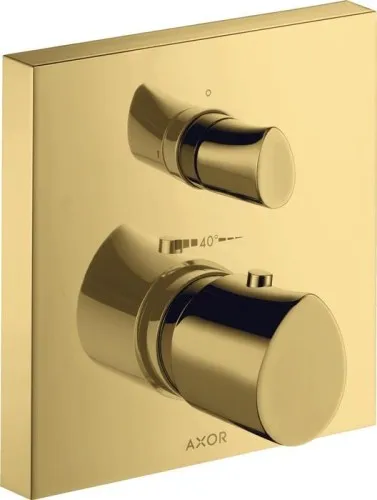 Thermostat AXOR STARCK ORGANIC UP avec vanne d'arrêt finition or poli
