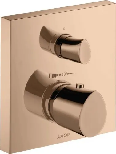 Thermostat AXOR STARCK ORGANIC UP avec vanne d'arrêt Rouge Or poli
