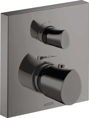 Thermostat AXOR STARCK ORGANIC UP avec vanne de dérivation/retour, noir chromé poli