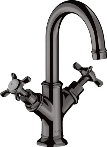 Robinet mitigeur 2 poignées AXOR Montreux 160 DN 15 avec sortie HWB, raccord 1 1/4"Z, chrome poli noir