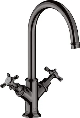 Robinetterie à deux poignées pour lavabo Axor 210 MONTREUX DN 15 sans évacuation - finition Chrome noir poli