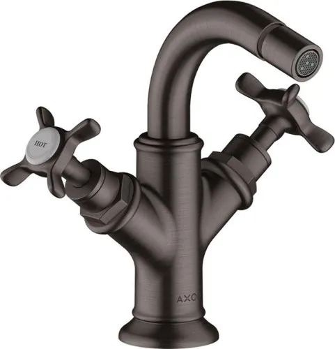 Robinetterie de bidet à deux poignées AXOR Montreux m ZAG 1 1/4" finition chrome noir brossé