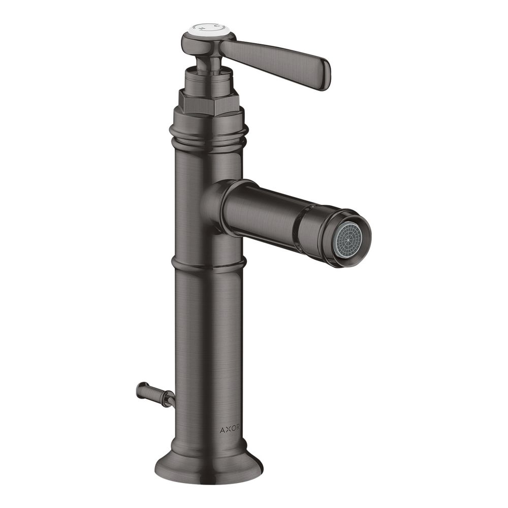 Mitigeur monocommande de bidet Hansgrohe AXOR Montreux, 5 l/min, poignée à levier, évacuation par tirette, Chrome brossé noir
