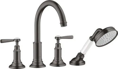 Robinet de baignoire à encastrer 4 trous AXOR Montreux DN 15 avec levier - Chrome noir brossé