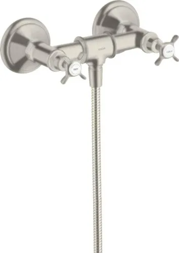 Robinet de douche à deux poignées AXOR MONTREUX DN 15, pose en saillie finition acier inoxydable