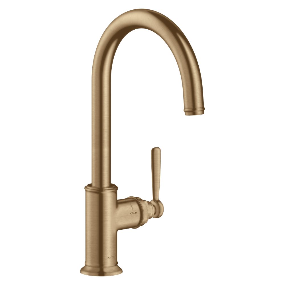 Mélangeur de cuisine AXOR Montreux monocommande Hansgrohe 260 mm, 11 l/min, bec orientable, bronze brossé