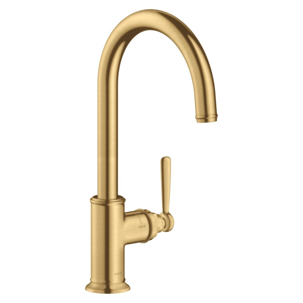 Mitigeur de cuisine monocommande Hansgrohe AXOR Montreux 260 mm, 11 l/min, bec orientable, finition or brossé