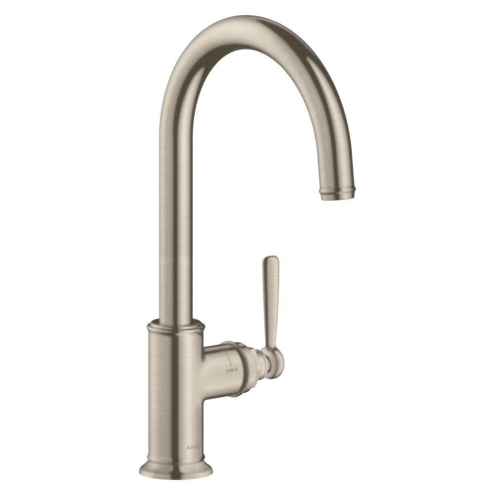 Mélangeur de cuisine monocommande Hansgrohe AXOR Montreux 260 mm, 11 l/min, bec orientable, Nickel brossé