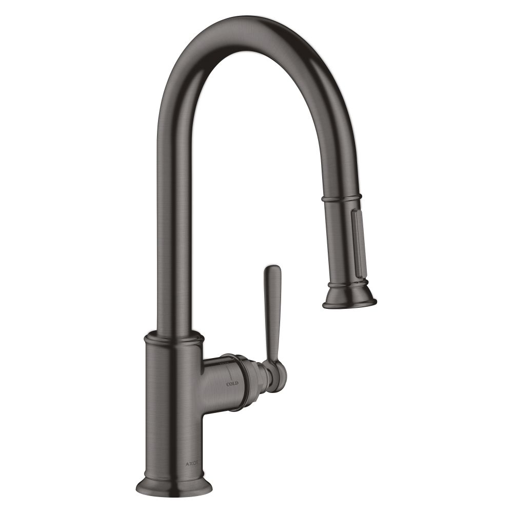Mitigeur monocommande AXOR MONTREUX brushed black chrome chrome brossé noir chrome brossé Buse extractible AXOR