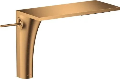 Robinetterie Axor MASSAUD EH monocommande pour lavabo 220 DN 15 f avec tirette optique or brossé