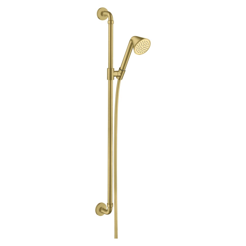 Hansgrohe AXOR Showers/Front Set de douchette 90 cm, pommeau de douche, 8,2 l/min, 85 jets EcoSmart, laiton brossé