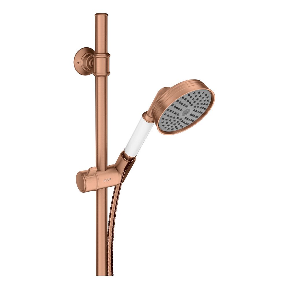 Hansgrohe AXOR Montreux Set de douchette 90 cm, pommeau de douche, 16 l/min, 100 jets, Brushed Red Gold