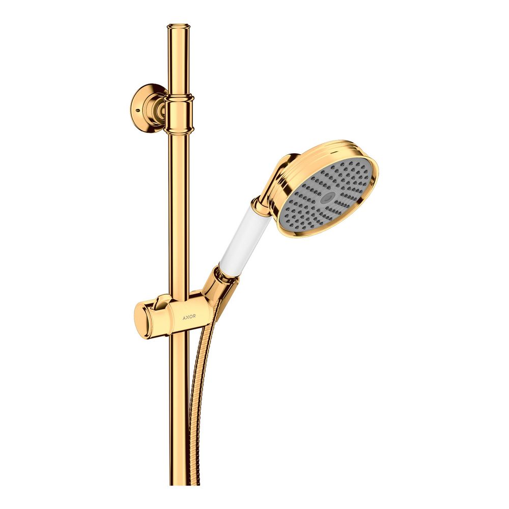 Set de douche AXOR Montreux Hansgrohe 90 cm, pommeau de douche, 16 l/min, 100 1jet, Optique Or poli