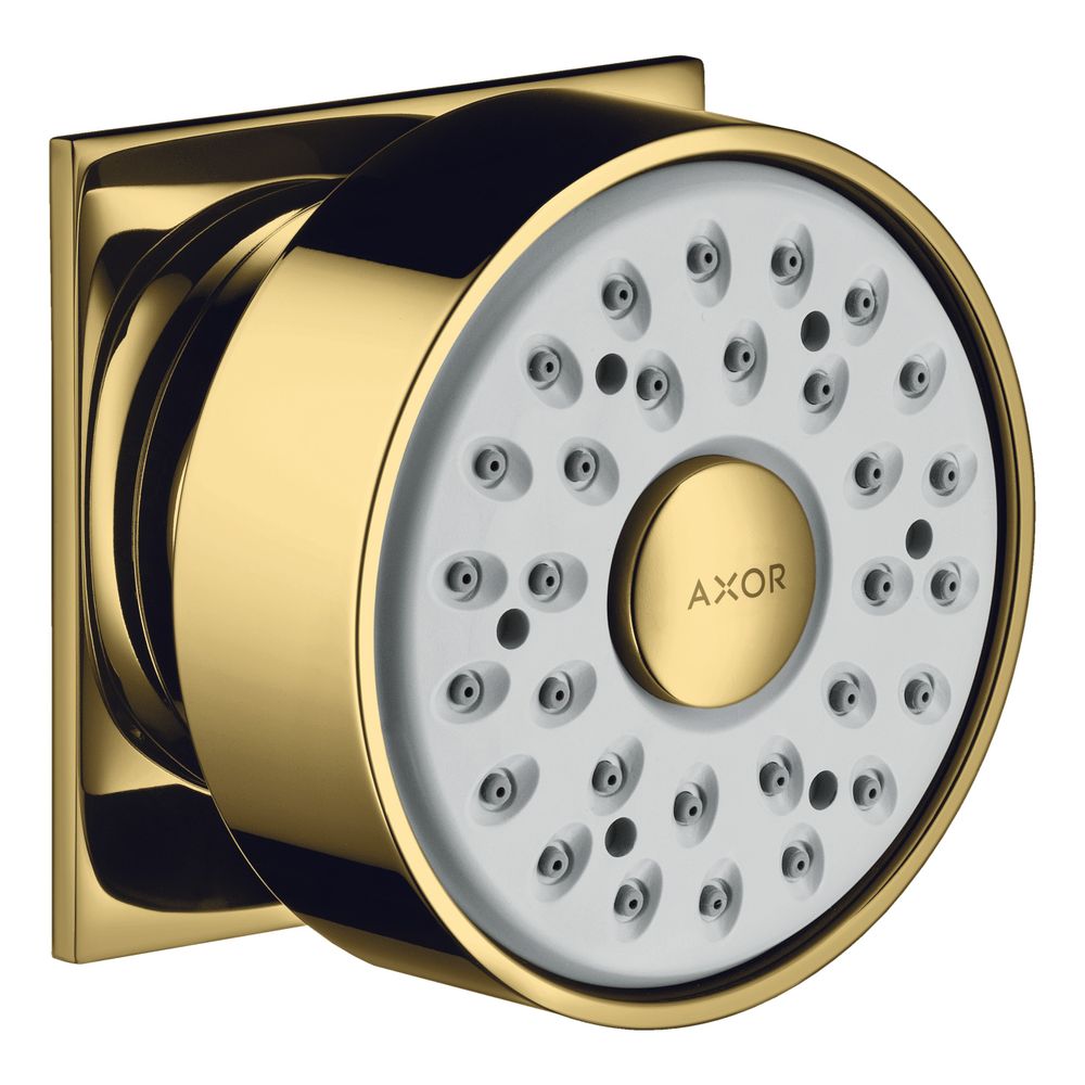 Pommeau de douche latéral AXOR, 5 l/min, 65 mm, 1 jet carré, Optique Or poli
